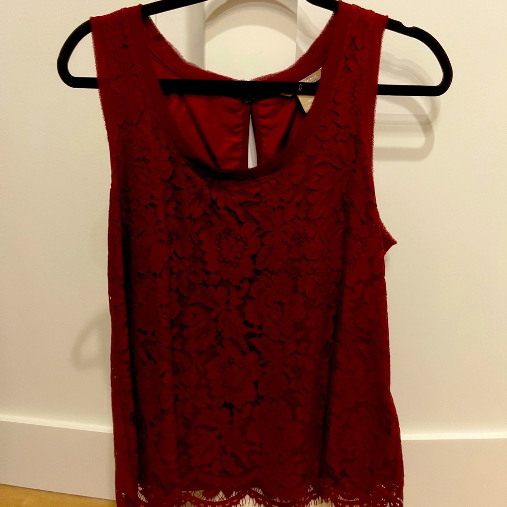 Banana Republic Deep Red Lace Tank Top